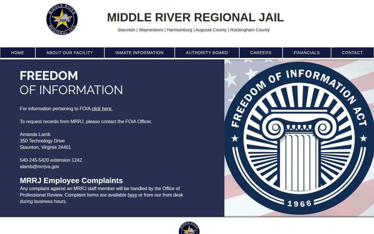 Highland County released inmate record request through MRRJ FOIA