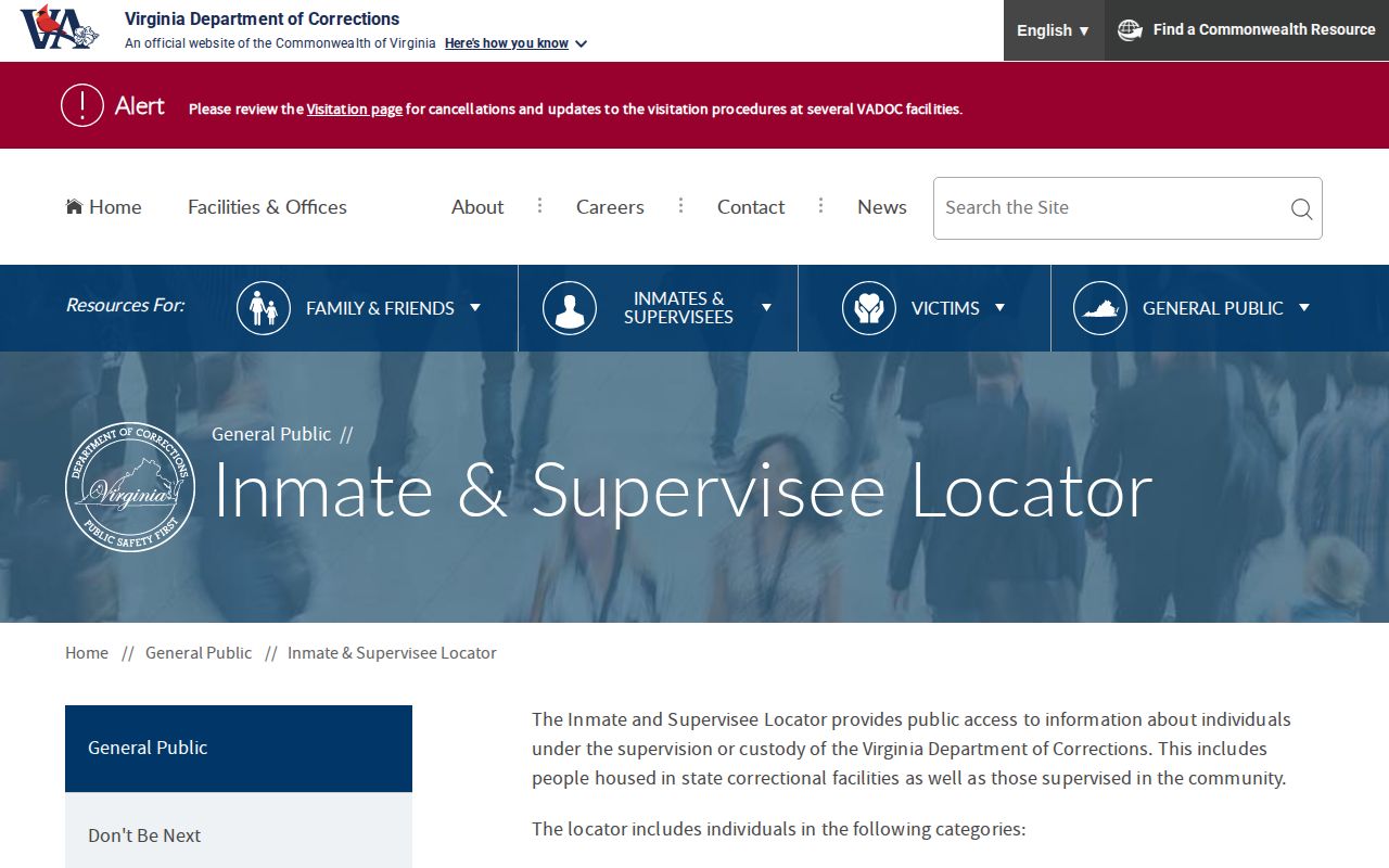 Highland County released inmate search through the VADOC locator